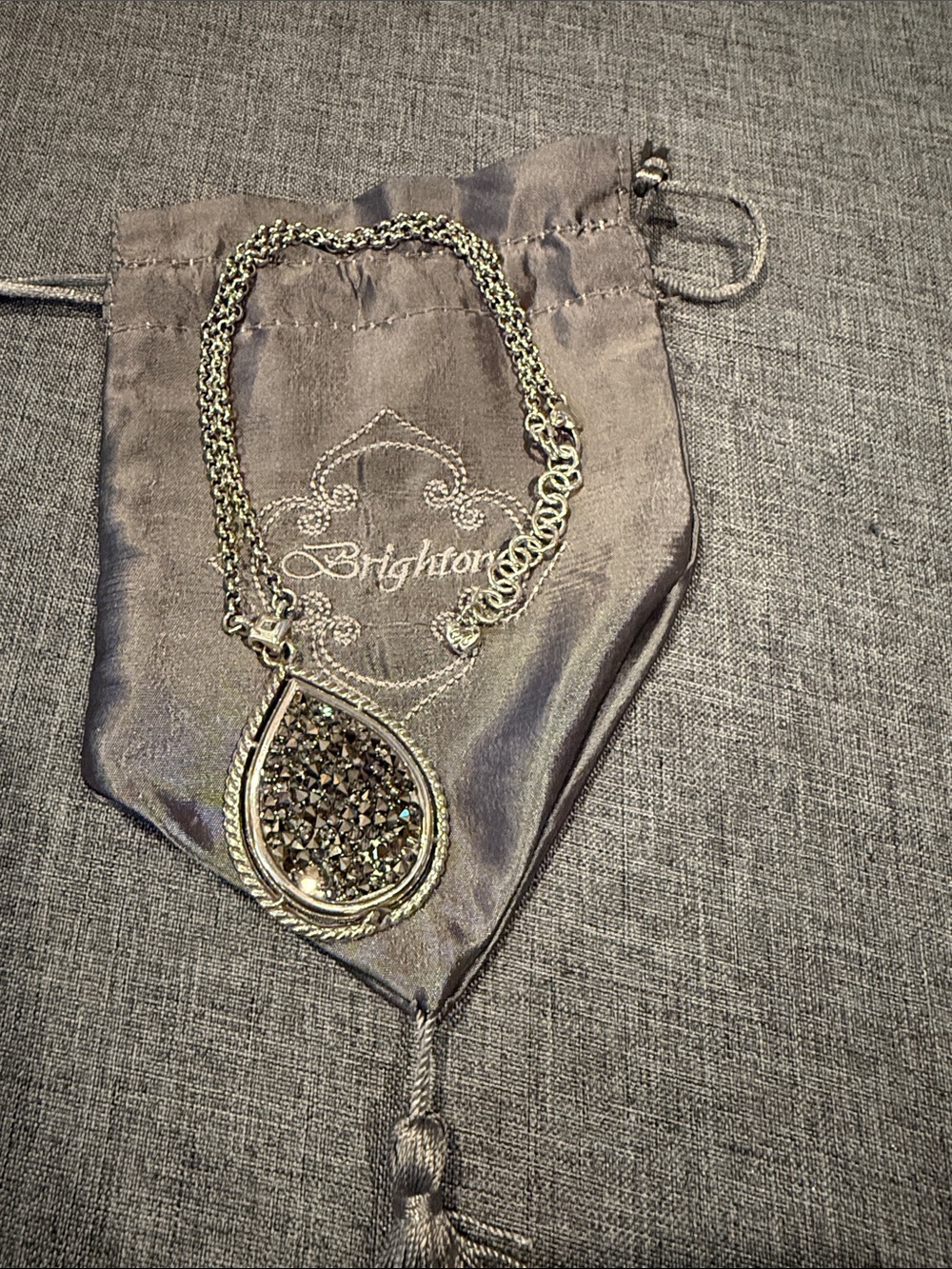 Brighton Crystal Rocks/Ability to Love Teardrop Pendant Necklace & Bag